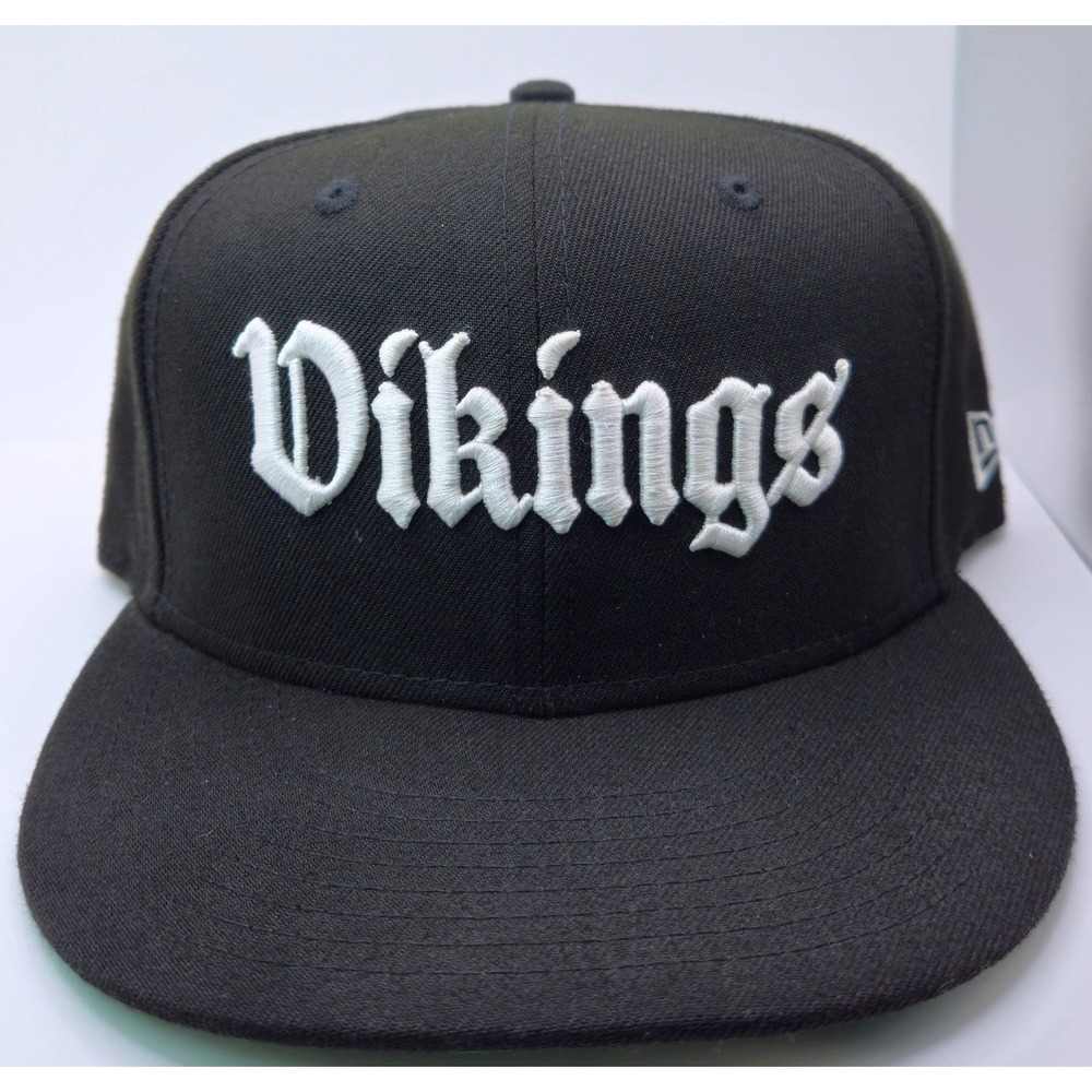 New Era 9FIFTY Minnesota Vikings Snapback Hat Black Old English Script NFL Cap